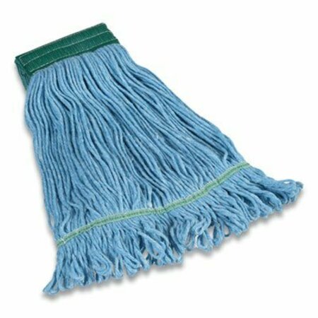 COASTWIDE LOOPED-END WET MOP HEAD, COTTON/RAYON/POLYESTER BLEND, MEDIUM, 5in HEADBAND, BLUE 24420783